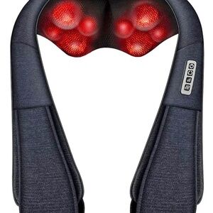 Heated Shiatsu Neck & Shoulder Massager - Charcoal Gray with Red Nodes